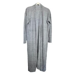 Lafayette 148 New York long Gray Cardigan Sweater‎ Small Linen Quiet Luxury Work